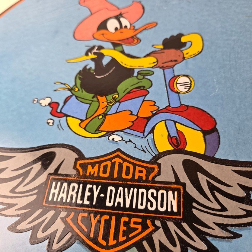 Vintage Harley Davidson Motorcycles Sign - Biker Porcelain Service Gas Pump Sign - Image 4