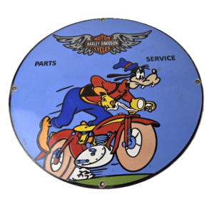 Vintage Harley Davidson Motorcycles Sign - Porcelain Service Gas Pump Sign