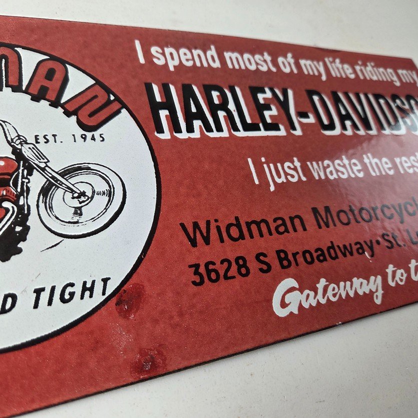 Vintage Harley Davidson Motorcycles Sign - Repair Shop Gas Pump Porcelain Sign - Image 11
