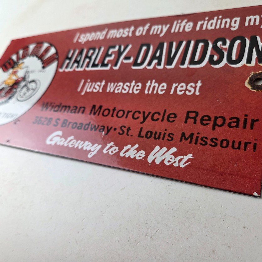 Vintage Harley Davidson Motorcycles Sign - Repair Shop Gas Pump Porcelain Sign - Image 13