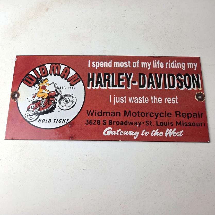 Vintage Harley Davidson Motorcycles Sign - Repair Shop Gas Pump Porcelain Sign - Image 15