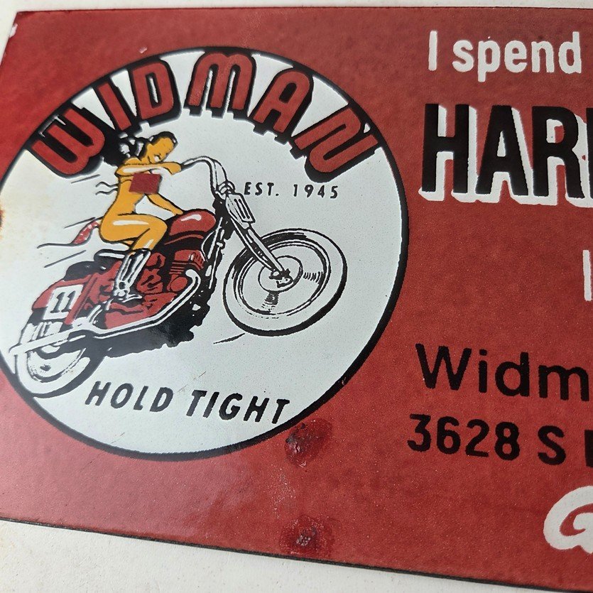 Vintage Harley Davidson Motorcycles Sign - Repair Shop Gas Pump Porcelain Sign - Image 3