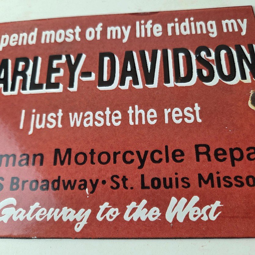 Vintage Harley Davidson Motorcycles Sign - Repair Shop Gas Pump Porcelain Sign - Image 4