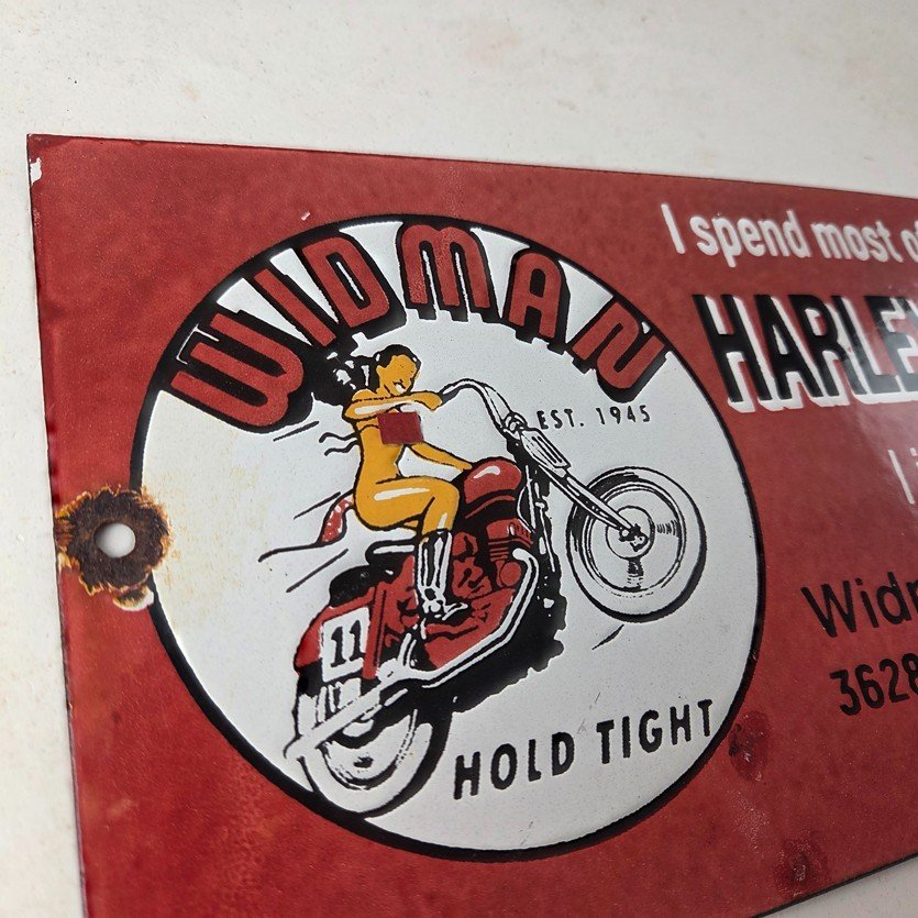 Vintage Harley Davidson Motorcycles Sign - Repair Shop Gas Pump Porcelain Sign - Image 5