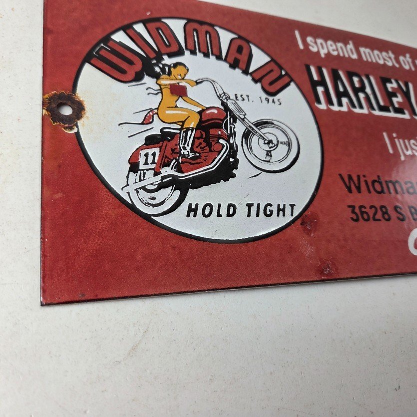 Vintage Harley Davidson Motorcycles Sign - Repair Shop Gas Pump Porcelain Sign - Image 6