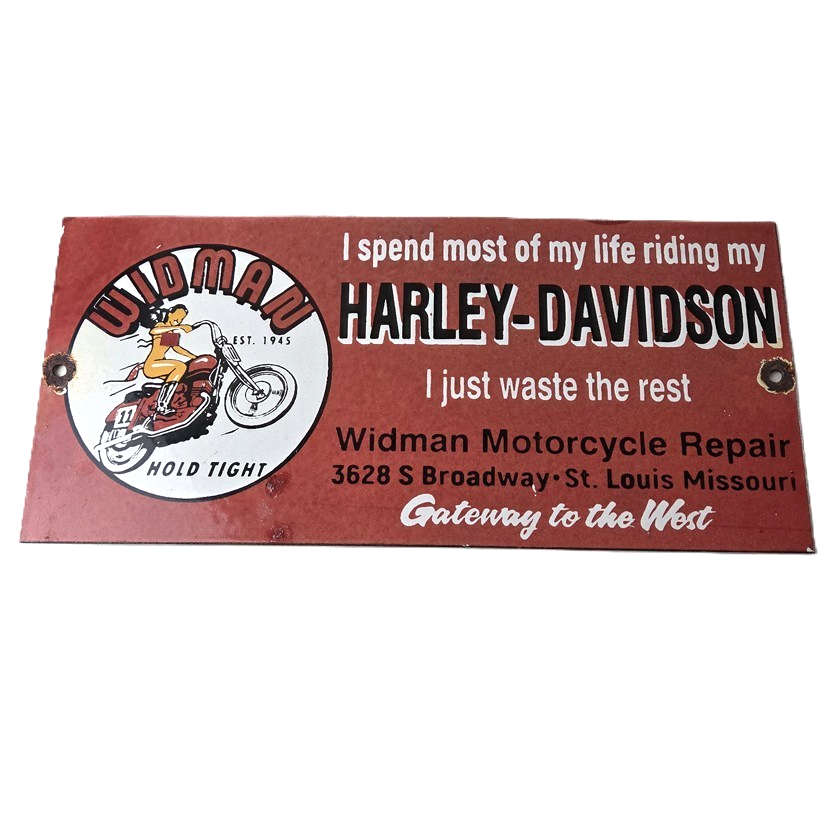 Vintage Harley Davidson Motorcycles Sign - Repair Shop Gas Pump Porcelain Sign