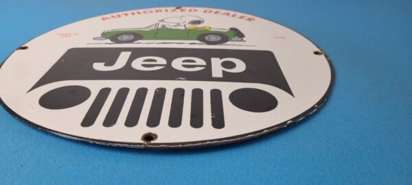 Vintage Jeep Sign - Snoopy Off Road Gas Pump Service Porcelain Sign - Image 11