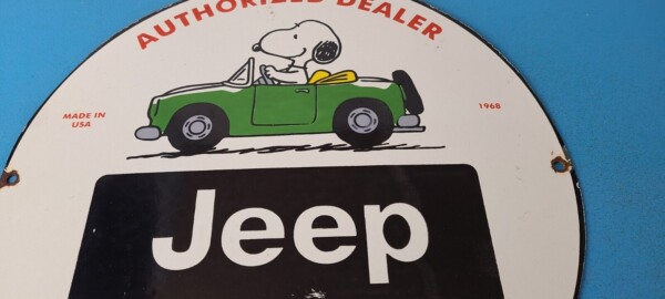 Vintage Jeep Sign - Snoopy Off Road Gas Pump Service Porcelain Sign - Image 13