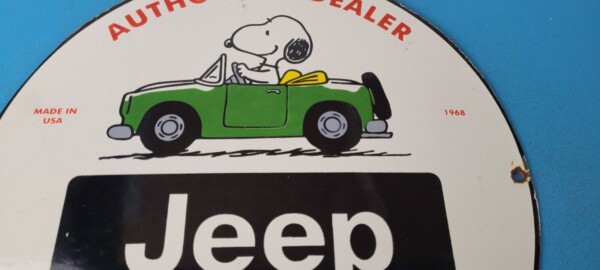 Vintage Jeep Sign - Snoopy Off Road Gas Pump Service Porcelain Sign - Image 3