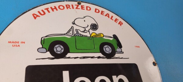 Vintage Jeep Sign - Snoopy Off Road Gas Pump Service Porcelain Sign - Image 5