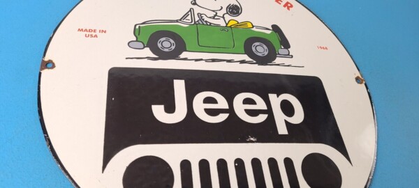 Vintage Jeep Sign - Snoopy Off Road Gas Pump Service Porcelain Sign - Image 6