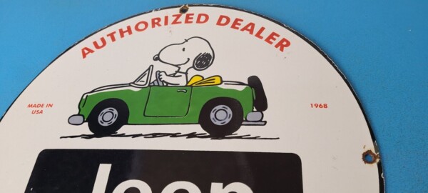 Vintage Jeep Sign - Snoopy Off Road Gas Pump Service Porcelain Sign - Image 8