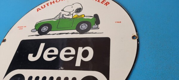 Vintage Jeep Sign - Snoopy Off Road Gas Pump Service Porcelain Sign - Image 9