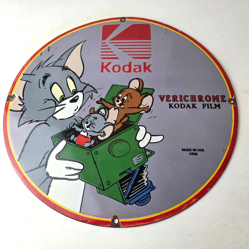 Vintage Kodak Camera Sign - Photos Film Gas Pump Porcelain Sign - Image 15