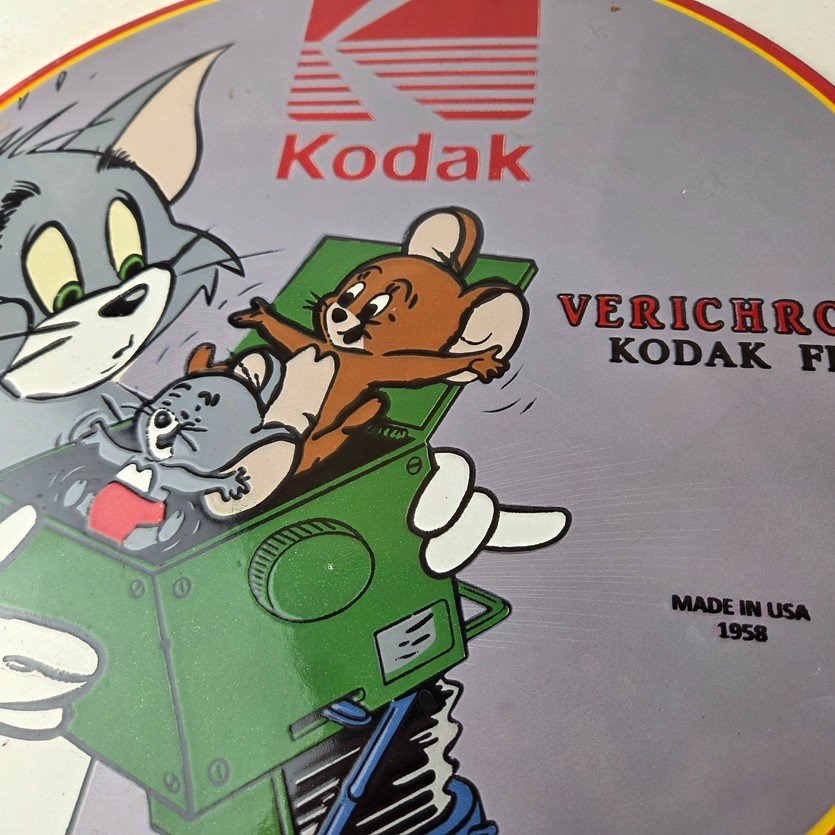 Vintage Kodak Camera Sign - Photos Film Gas Pump Porcelain Sign - Image 4