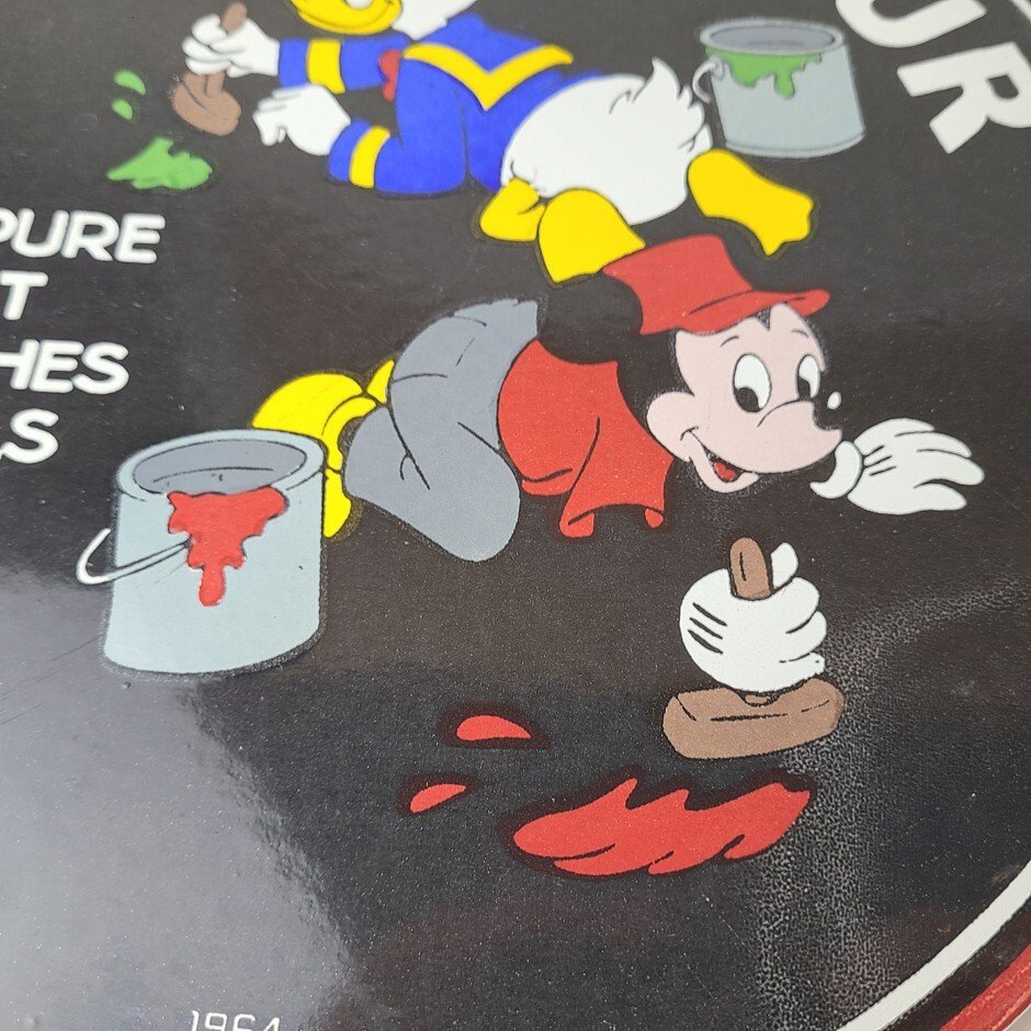 Vintage Martin Senour Paint Sign - Porcelain Varnishes Enamels Disney Gas Sign - Image 4