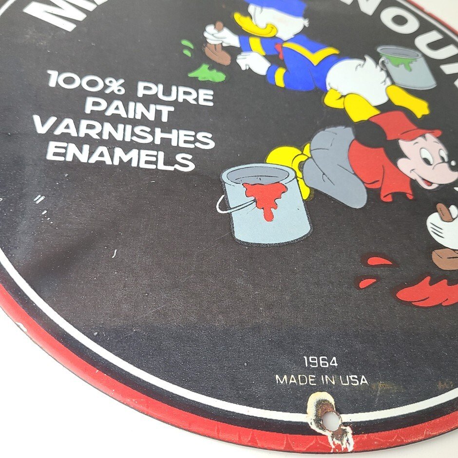 Vintage Martin Senour Paint Sign - Porcelain Varnishes Enamels Disney Gas Sign - Image 7