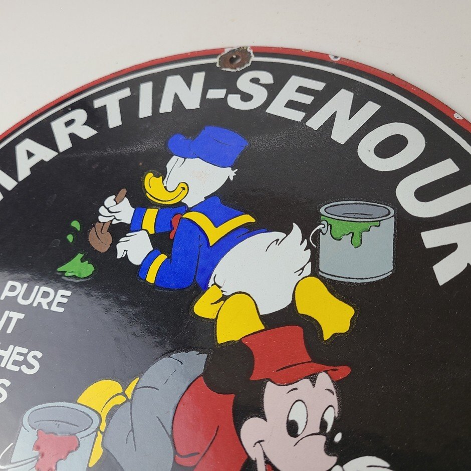 Vintage Martin Senour Paint Sign - Porcelain Varnishes Enamels Disney Gas Sign - Image 8
