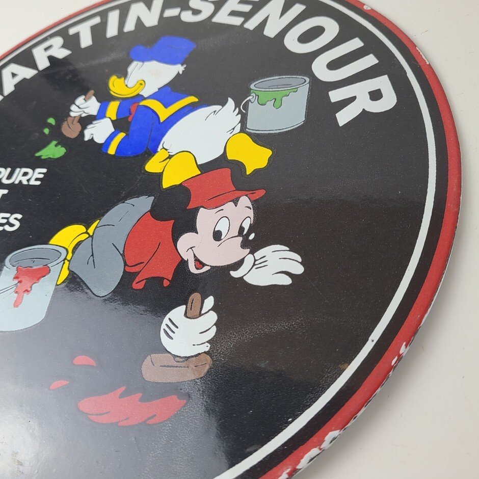 Vintage Martin Senour Paint Sign - Porcelain Varnishes Enamels Disney Gas Sign - Image 9