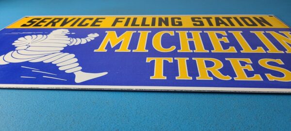 Vintage Michelin Tires Sign Gas Auto Pump Plate Sign Motorcycle Service Sign 305783548971 10