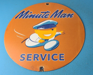 Vintage Minute Man Service Sign Union 76 Gas Pump Porcelain Sign 305887279151