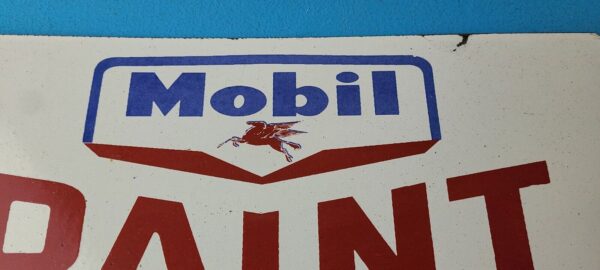 Vintage Mobil Porcelain Sign Dealer Pegasus Gas Pump Service Paint Sign 305783586581 2