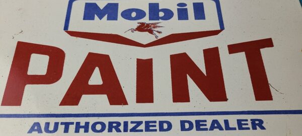 Vintage Mobil Porcelain Sign Dealer Pegasus Gas Pump Service Paint Sign 305783586581 3