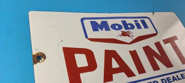 Vintage Mobil Porcelain Sign Dealer Pegasus Gas Pump Service Paint Sign 305783586581 4