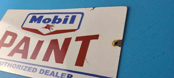 Vintage Mobil Porcelain Sign Dealer Pegasus Gas Pump Service Paint Sign 305783586581 7