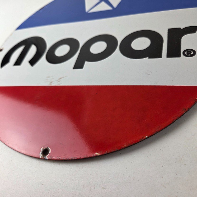 Vintage Mopar Chrysler Porcelain Sign - Automobile Plymouth Gas Pump Ad Sign - Image 14