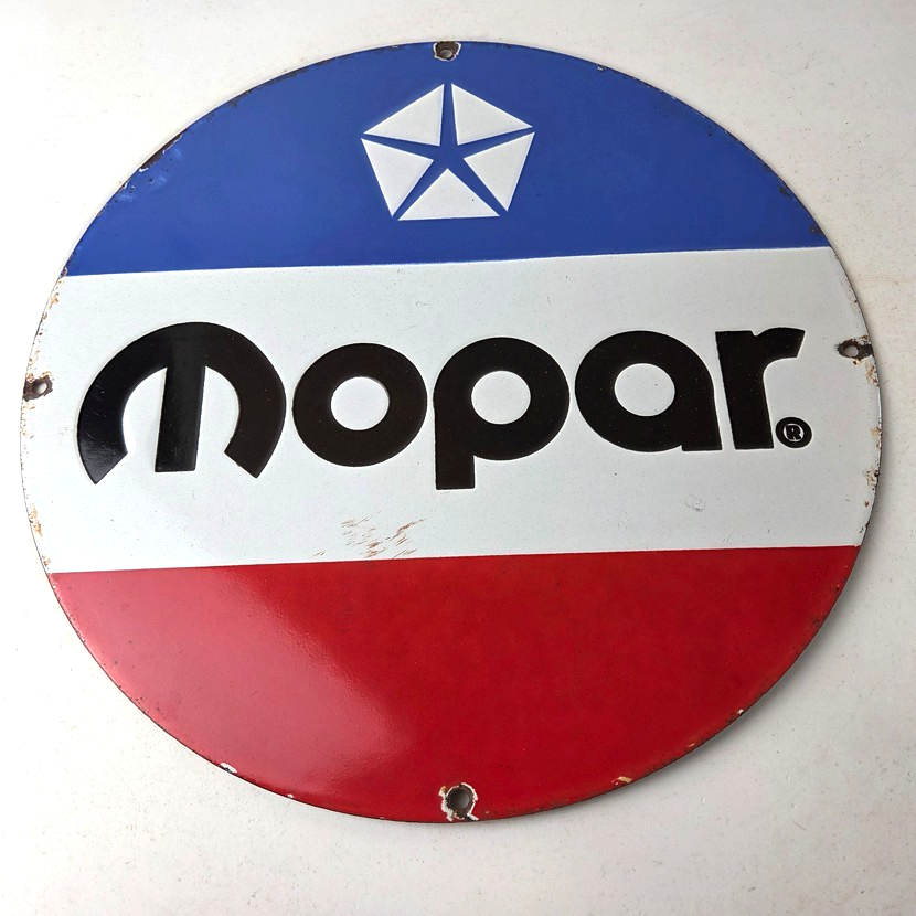 Vintage Mopar Chrysler Porcelain Sign - Automobile Plymouth Gas Pump Ad Sign - Image 15