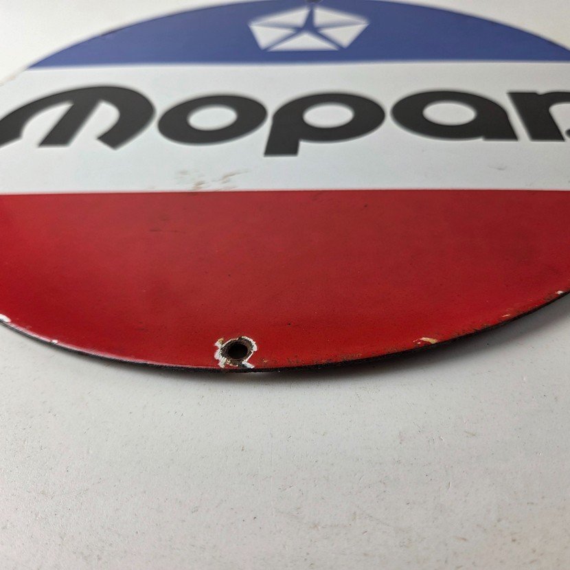 Vintage Mopar Chrysler Porcelain Sign - Automobile Plymouth Gas Pump Ad Sign - Image 10