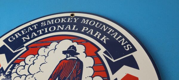 Vintage National Park Sign Smokey Mountains Gas Pump Porcelain Sign 305607171571 7