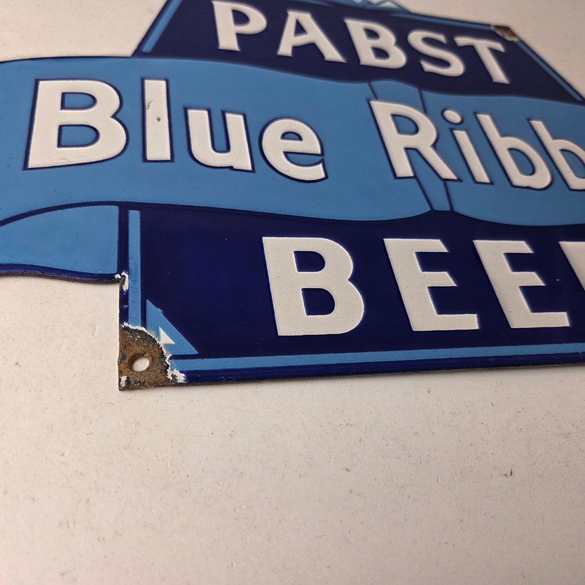Vintage Pabst Beer Sign - Adult Beverage Blue Ribbon Gas Station Porcelain Sign - Image 11