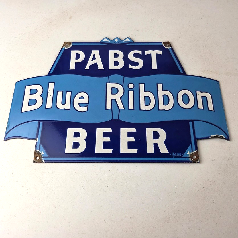 Vintage Pabst Beer Sign - Adult Beverage Blue Ribbon Gas Station Porcelain Sign - Image 15