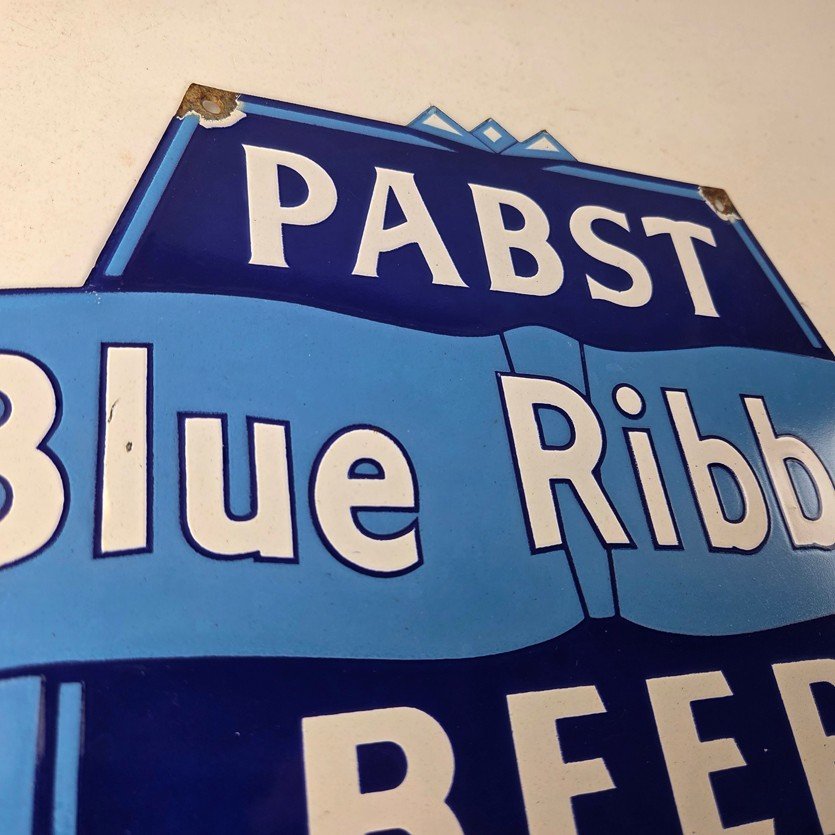 Vintage Pabst Beer Sign - Adult Beverage Blue Ribbon Gas Station Porcelain Sign - Image 5