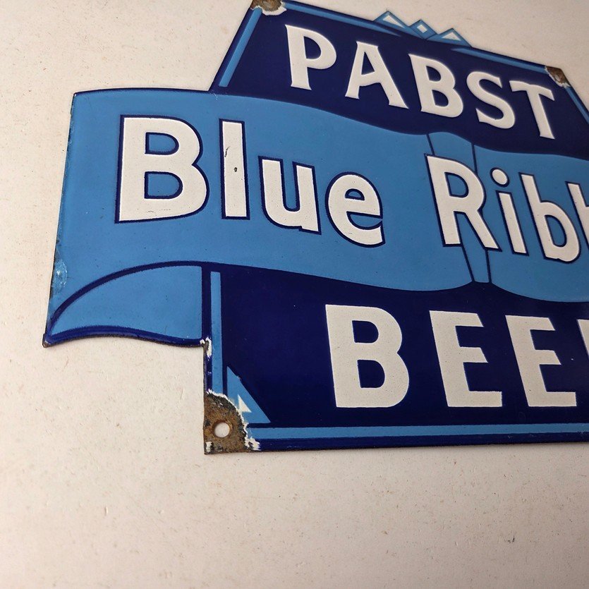 Vintage Pabst Beer Sign - Adult Beverage Blue Ribbon Gas Station Porcelain Sign - Image 6