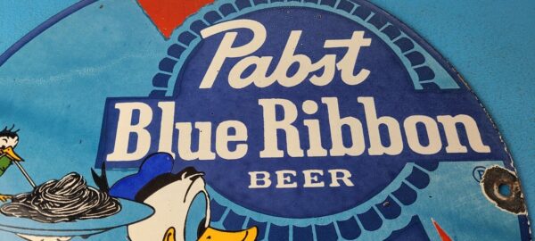 Vintage Pabst Blue Ribbon Beer Sign Brewery Beverage Gas Pump Porcelain Sign 305697735661 3