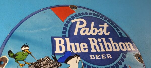 Vintage Pabst Blue Ribbon Beer Sign Brewery Beverage Gas Pump Porcelain Sign 305697735661 4