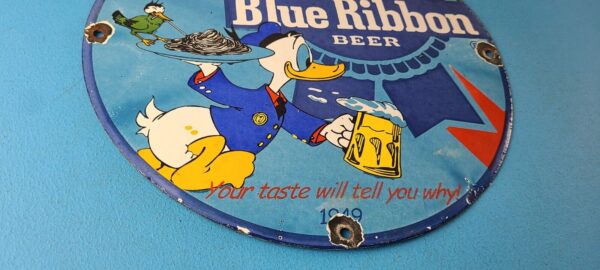 Vintage Pabst Blue Ribbon Beer Sign Brewery Beverage Gas Pump Porcelain Sign 305697735661 6