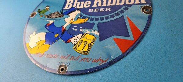 Vintage Pabst Blue Ribbon Beer Sign Brewery Beverage Gas Pump Porcelain Sign 305697735661 9