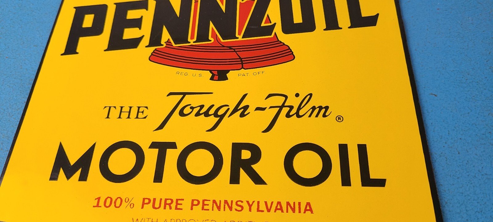 Vintage Pennzoil Porcelain Sign - Motor Oil Can Porcelain Pennsylvania Sign - Image 4