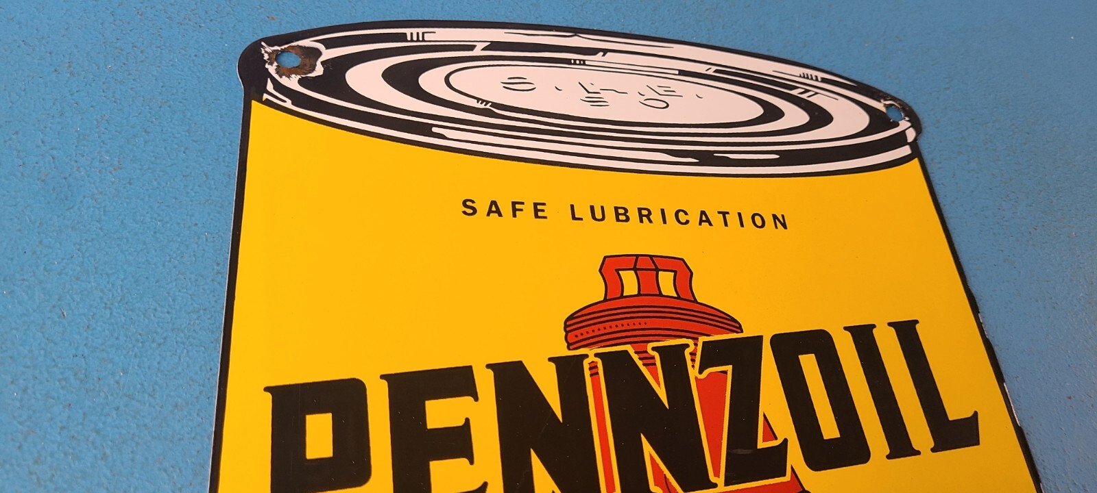 Vintage Pennzoil Porcelain Sign - Motor Oil Can Porcelain Pennsylvania Sign - Image 5