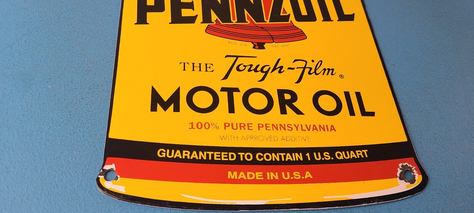 Vintage Pennzoil Porcelain Sign - Motor Oil Can Porcelain Pennsylvania Sign - Image 7
