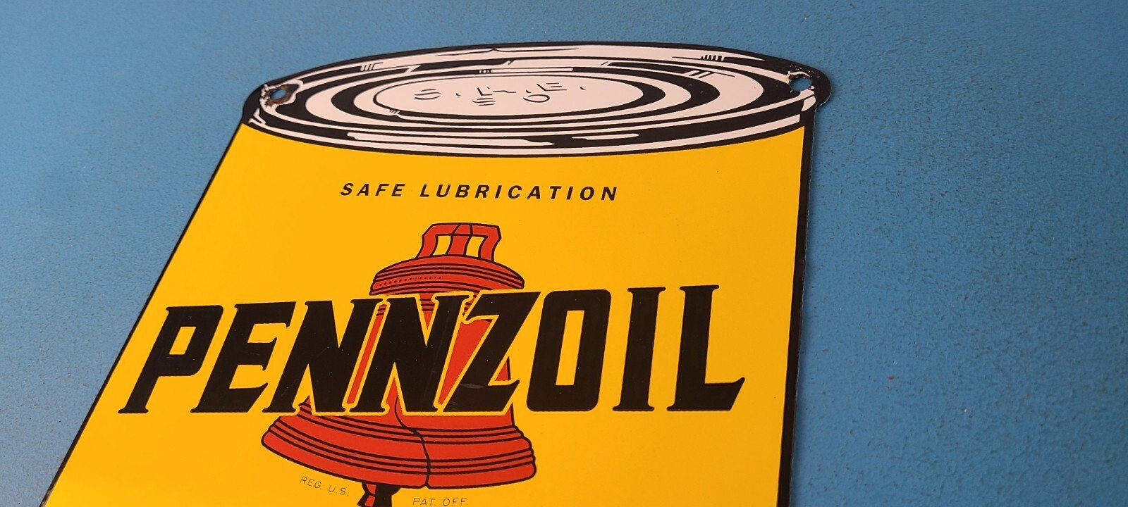 Vintage Pennzoil Porcelain Sign - Motor Oil Can Porcelain Pennsylvania Sign - Image 8