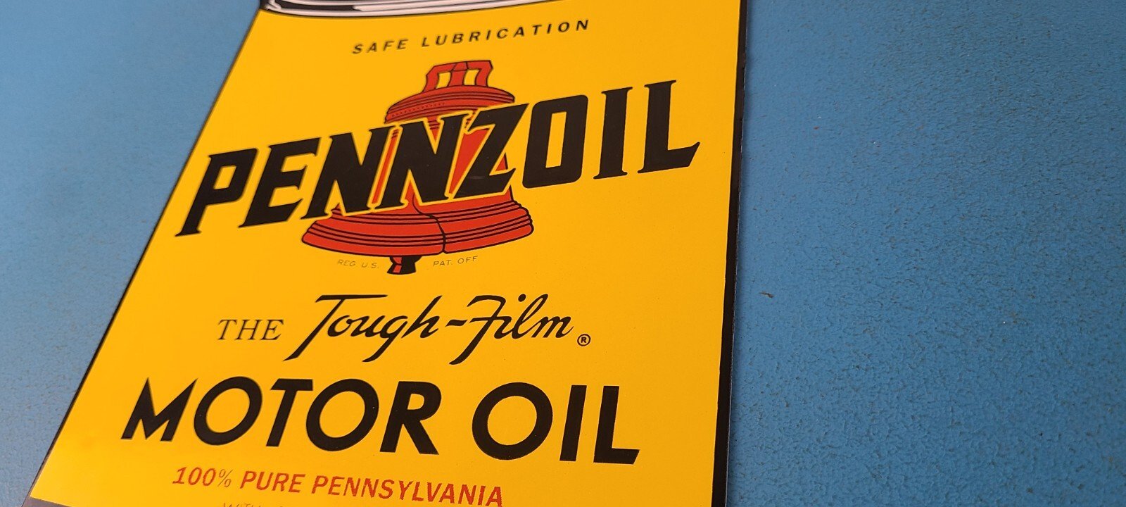 Vintage Pennzoil Porcelain Sign - Motor Oil Can Porcelain Pennsylvania Sign - Image 9