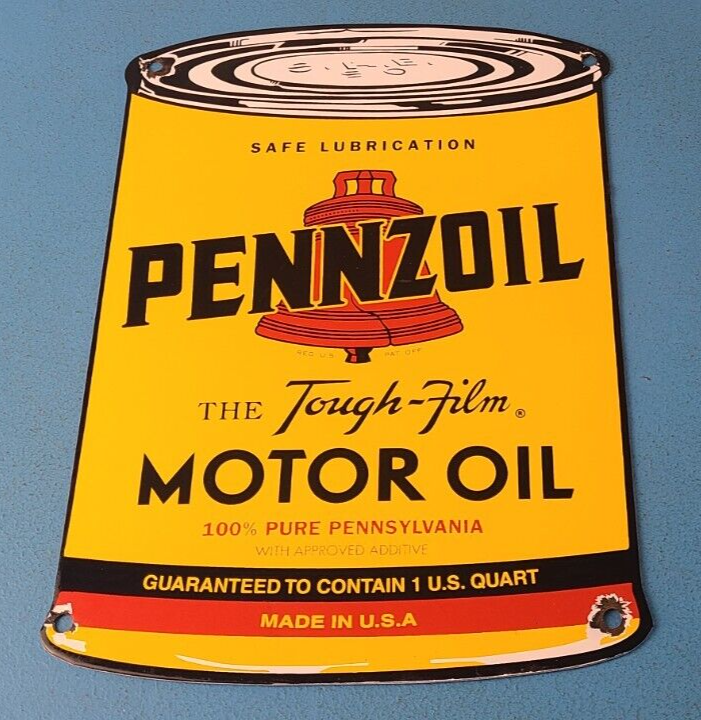 Vintage Pennzoil Porcelain Sign - Motor Oil Can Porcelain Pennsylvania Sign
