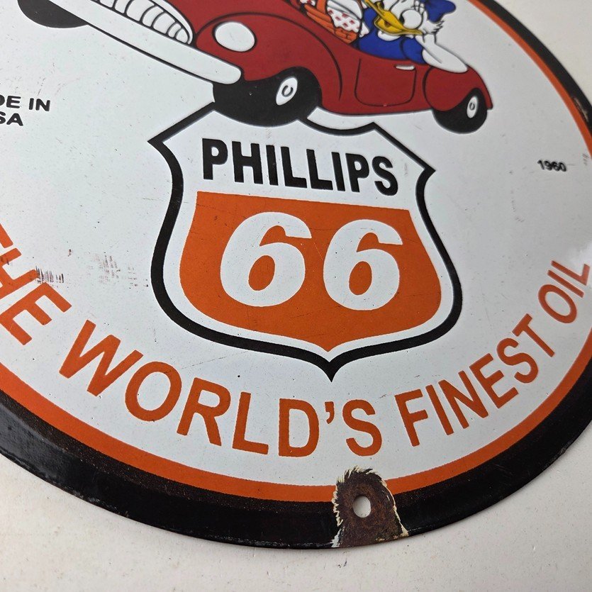 Vintage Phillips 66 Gasoline Sign - Porcelain Gas Pump Service Station Sign - Image 11