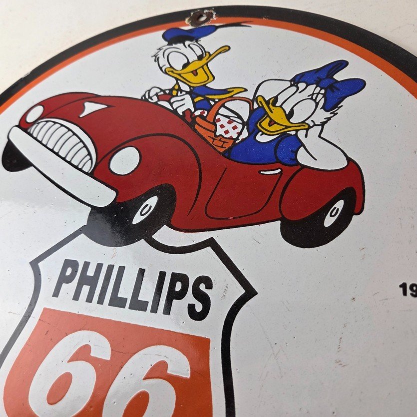 Vintage Phillips 66 Gasoline Sign - Porcelain Gas Pump Service Station Sign - Image 12
