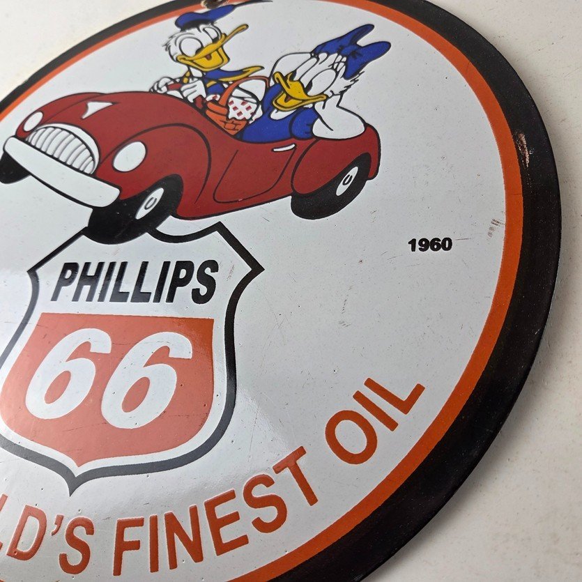 Vintage Phillips 66 Gasoline Sign - Porcelain Gas Pump Service Station Sign - Image 13